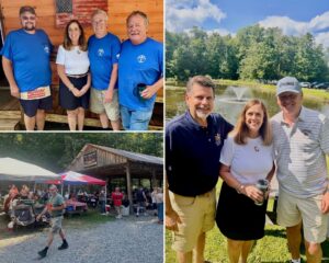Sen. Baker and Rep. Olsommer at Rockport Hunting Club’s annual beef and pig roast